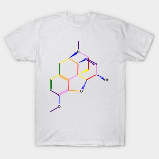 Codeine Molecule Rainbow Chemistry T-Shirt